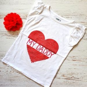 Girls Crazy 8 My Daddy Heart Tee Sz 4